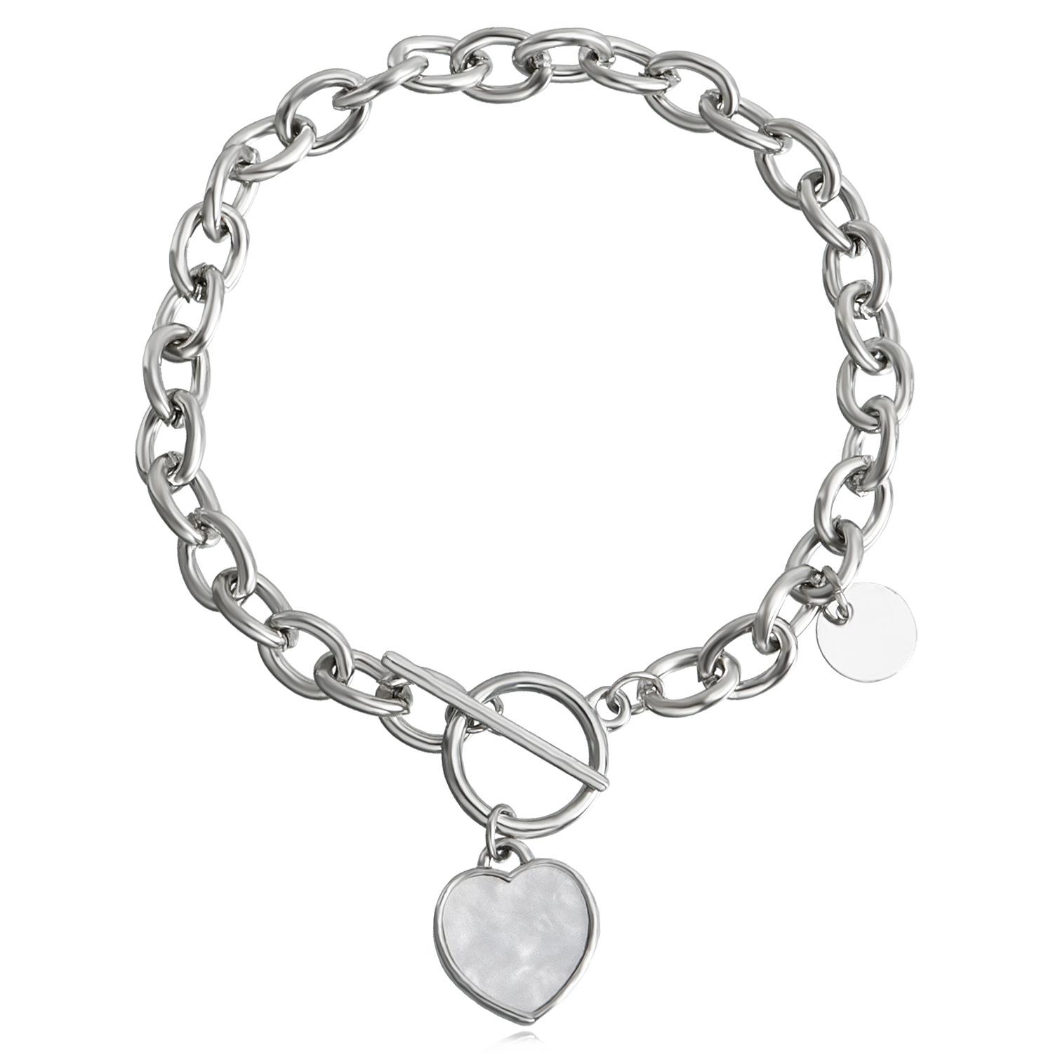 

Trendy collarbone chain love white fritillary necklace bracelet, simple and high-end sweater chain