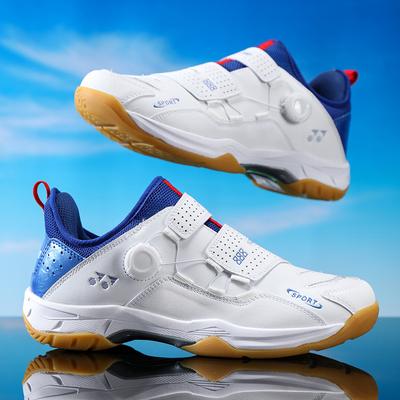 Nuevas zapatillas casuales de bádminton con hebilla giratoria, transpirables, para parejas, ligeras, zapatillas deportivas de tenis de mesa, zapatillas de entrenamiento de tenis para hombre