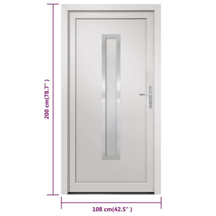 VidaXL Front Door White 108x200 Cm PVC 3187895