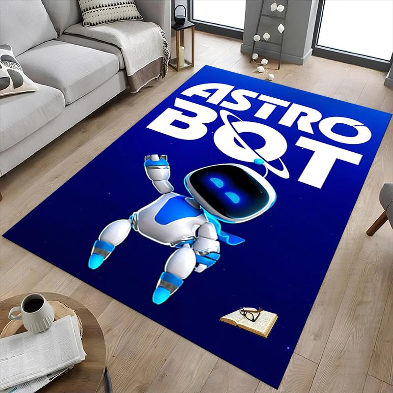 1 Stück Astro Bot Abenteuer Teppich für Spielzimmer Schlafzimmer Wohnzimmer Sofa Heimdekoration, Kinder Spielbereich Teppich Rutschfeste Bodenmatte Y7238