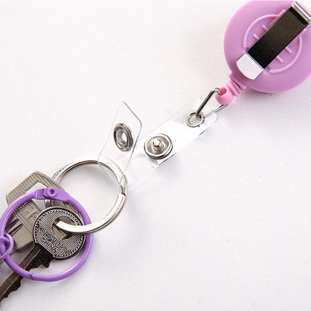 Buckle ID Name Holder Retractable Badge Reel ID Badge Holder Clip Credit Card Holder Clip