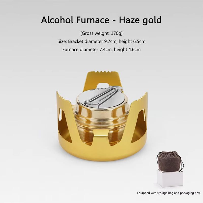 Ultralight Aluminum Alloy Alcohol Stove Mini Portable Adjustable Burner for Backpacking Camping Hiking Emergency Kit