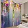 2 Stück Blumenvorhänge Lila Blumen Blumenvorhänge Geeignet für Schlafzimmer Badezimmer Wohnzimmer Esszimmer Küche Arbeitszimmer