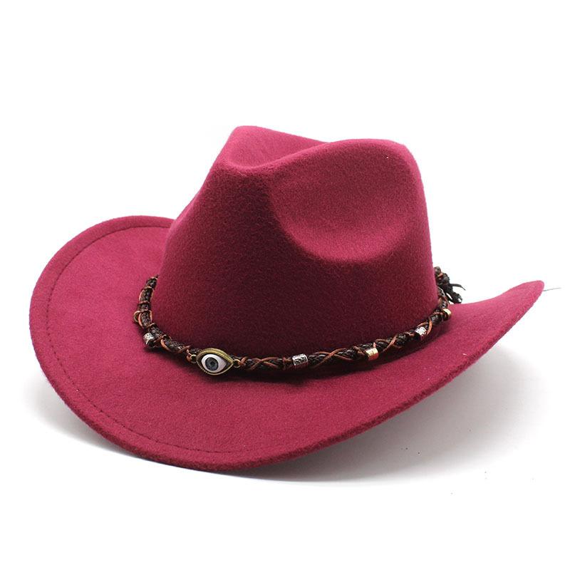 Versatile Western Cowboy Hat Rolled Brim Hat Men'S And Women'S Tibetan Top Hat