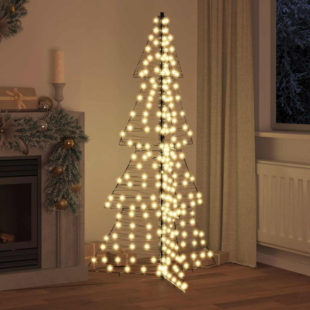 Christmas Tree with 240 Warm White LEDs 180 cm Rattan