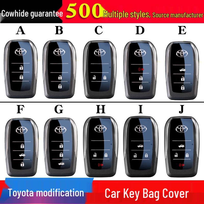 

Hand-Stitched Cowhide Key Case for Toyota Aftermarket KD Folding Smart Remote Type F коричневый