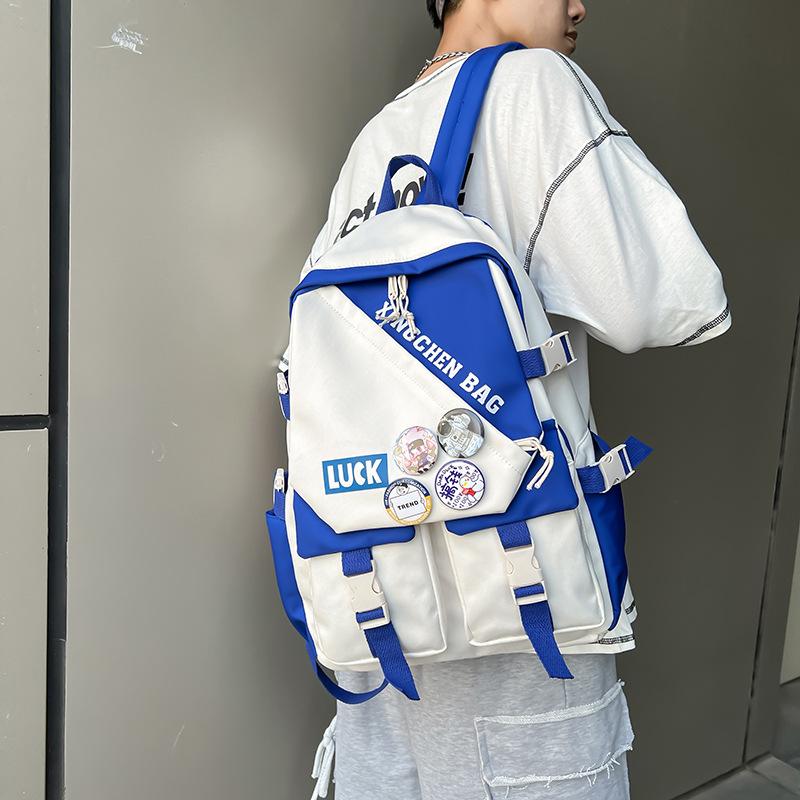 Backpack female college student Japanese simple girl backpack contrasting colors Korean version ins niche middle school student high school bag