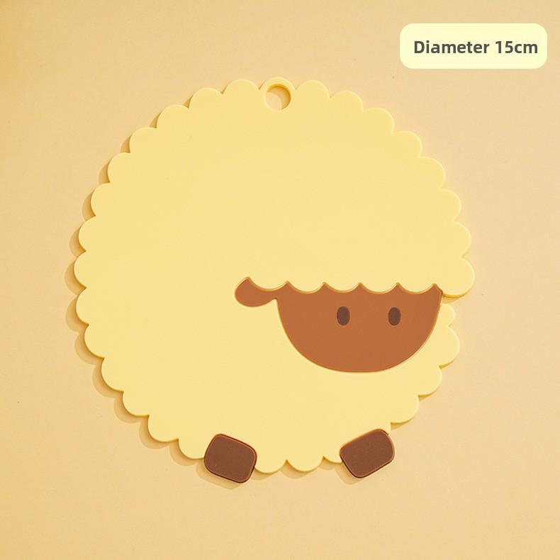 Cartoon Sheep Silicone Trivets, Heat Resistant Placemats for Dining Table, Non-Slip Insulation Pads for Bowls, Cups, and Dishes