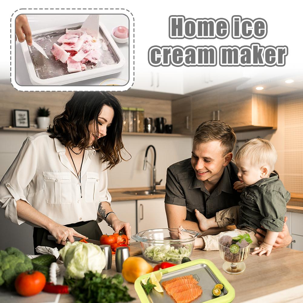 Ice Cream Maker Stir Fry Yogurt Machine Handmade DIY Ice Cream Roll Sweet Spot Cold Plate Summer Ice Cream Tool Household