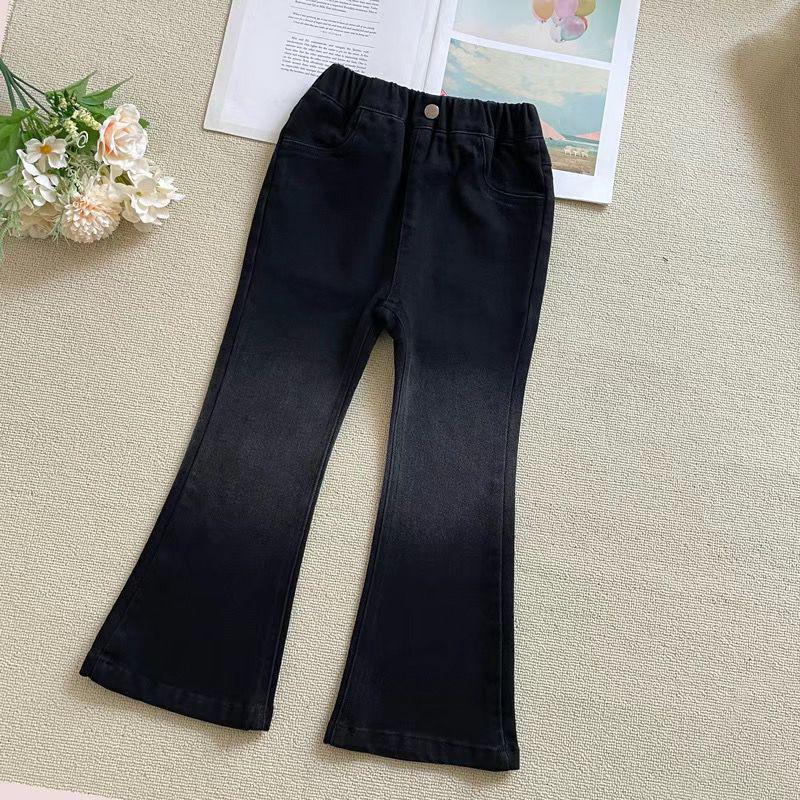 

Stylish Autumn Girls Flare Jeans: Casual Long Trousers for Big Kids 110