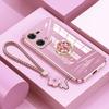 Custodia Reno7 4G Lussuosa Cover con Anello di Diamanti per OPPO Reno 7 Z 5G A54s A98 A16s A17 A78 Custodia per Telefono con Cordino Custodia Placcata Reno7