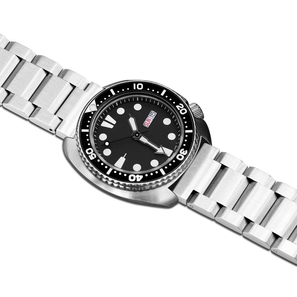 22mm Classic Stainless Steel Watch Blue Brushed Metal Watch Replacement Watch Strap for Women and Double Clasp [Juntan] Screw-Down Strap, Strap, Men,
