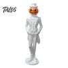 Stable Base Display Piece Pumpkin Gentleman Figurine, Halloween Head Man Statue, Spooky Horror Retro Desktop Decor 3D Printed Ornament for Shelf