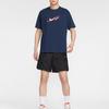 Nike Logo Print Round Neck Breathable Pullover Short Sleeve T-Shirt Men T-Shirt Navy-Blue FZ8076410