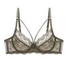 French Sexy Ultra‑Thin Sheer Lace Bra,Minimizer Brassiere for Large Bust Women