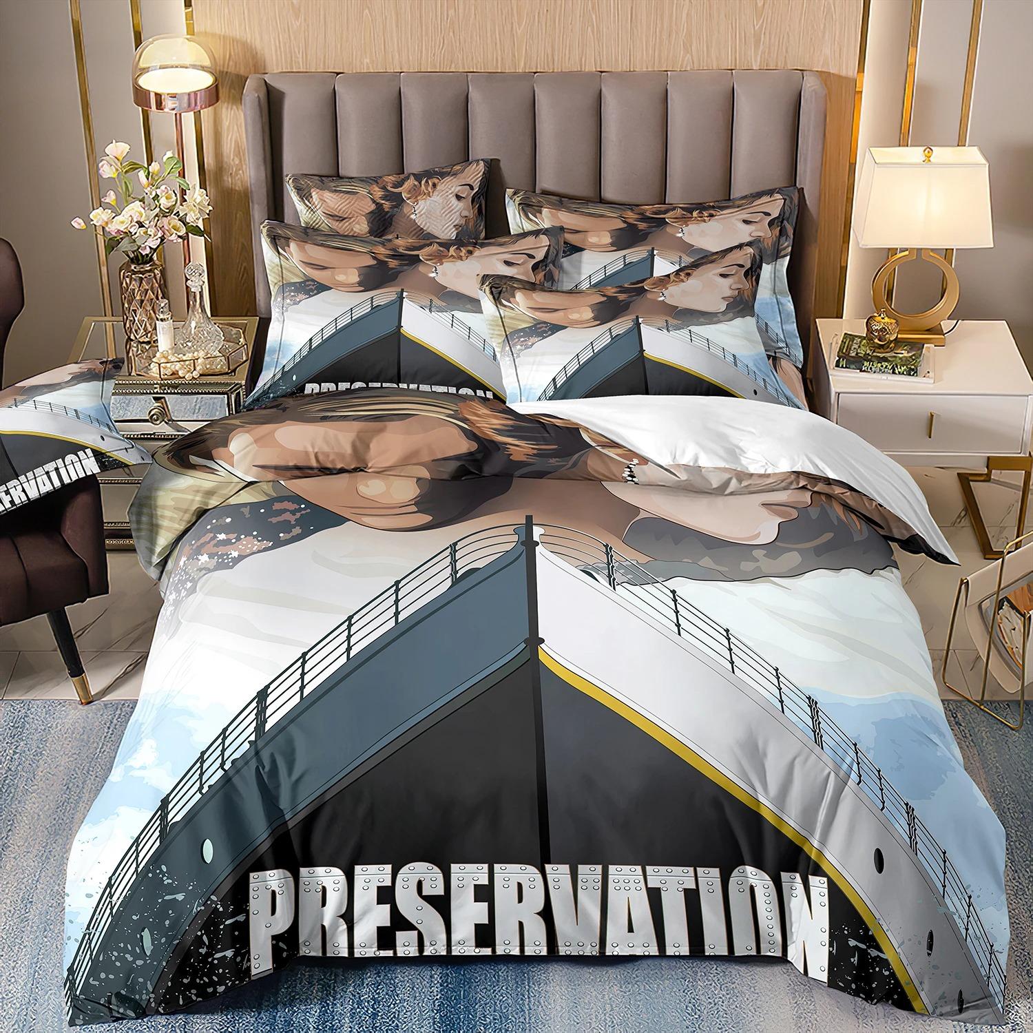 

Film Titanic Bedding Sets,Jack and Rose duvet cover bed comforter set bedding Leonardo DiCaprio Quilt cover 70x133cm 3pcs