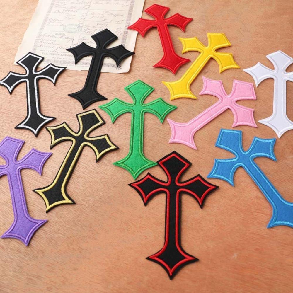 22pcs 7.6*10.7cm Cross Embroidered Patches Personalized Sew On Patches  for Hair Accessories