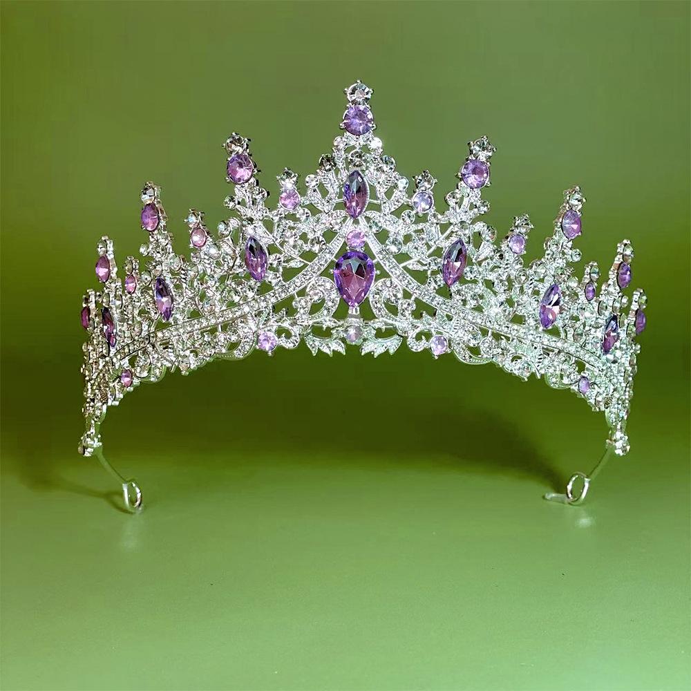 Bride Crown Wedding Dress  Party Crown Birthday Performance Carnival  Crystal Hair Accessory