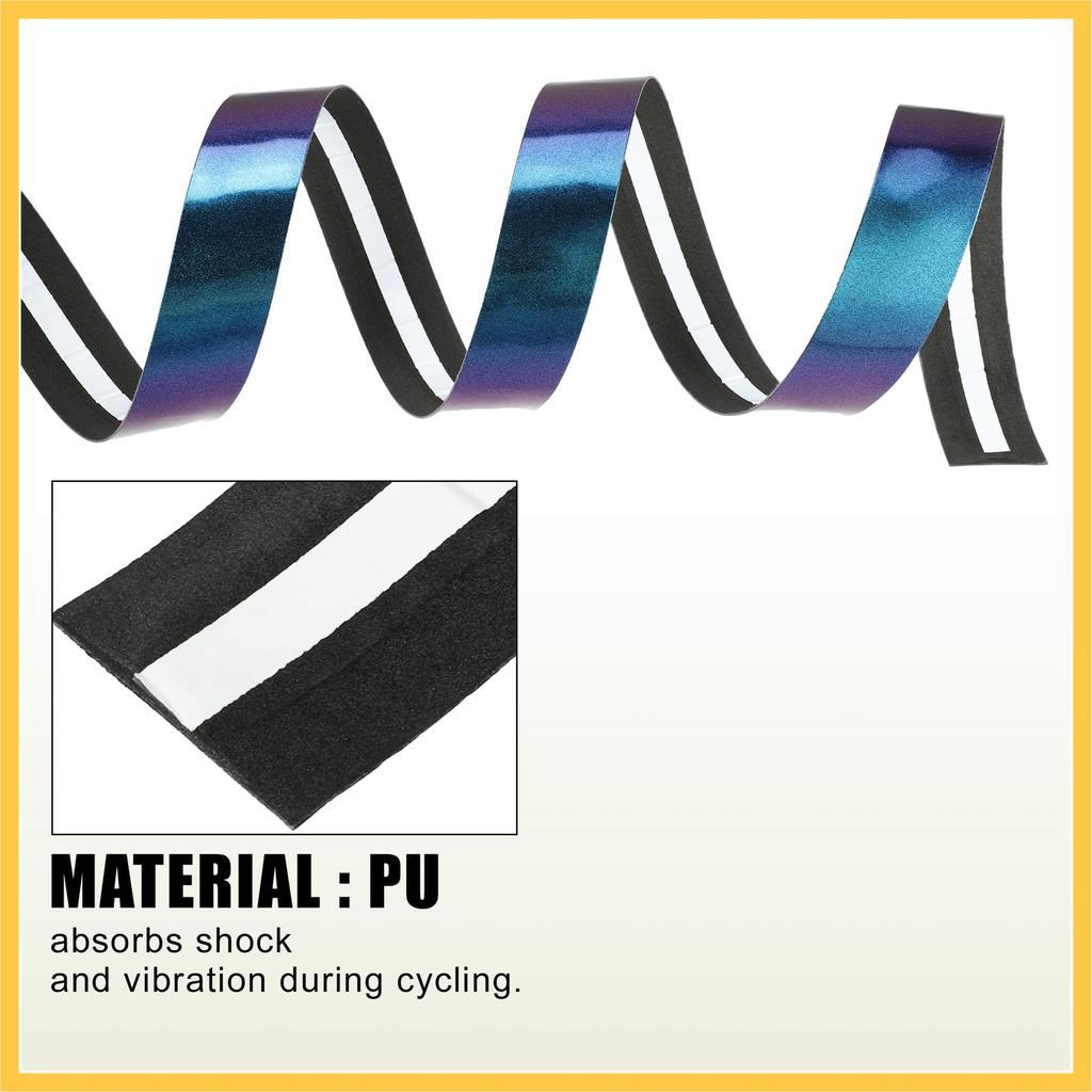 BULLSPANN Bicycle Grip Tape for Road Handlebar Tape with End 1 Bikes, Anti-Slip Plugs, Pair, Blue/Purple