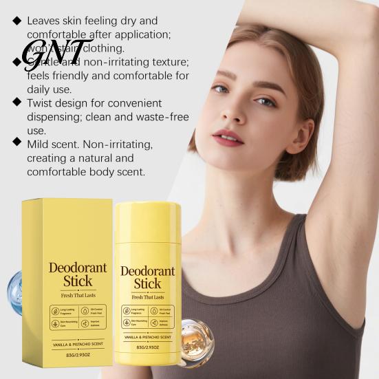 Travel Deodorant Stick 83G Vanilla & Pistachios Stick, Odor Protection Perfumed for Women Moisturizing Men, Long Lasting Fresh Scent Underarm