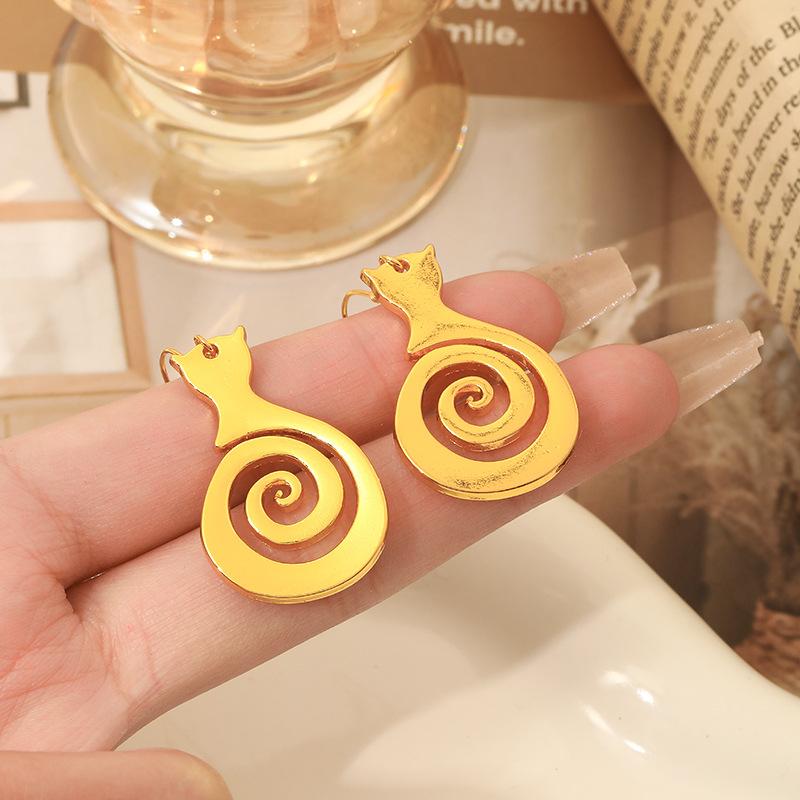 S925 Fashion Jewelry Vintage Simple Geometric Spiral Drop Earrings