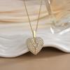 Heart Heart-shaped Necklace Titanium Steel Couple Love Locket Opening Heart Pendant  Summer Beach