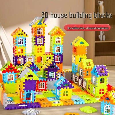 Large Particle Building Blocks Set: Educational Assembly Toys for Kids, Includes Walls and Windows, Perfect Gift for Boys and Girls