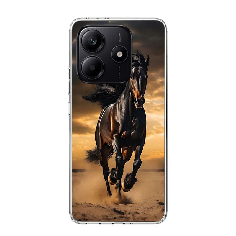 

Animal Black Horse Case Phone Cover for Xiaomi Redmi Note 14 13 12S 12 11S 11 11T 11E 10S 10 Pro Plus 9 9S 5G + Trend Fundas Redmi Note 12S