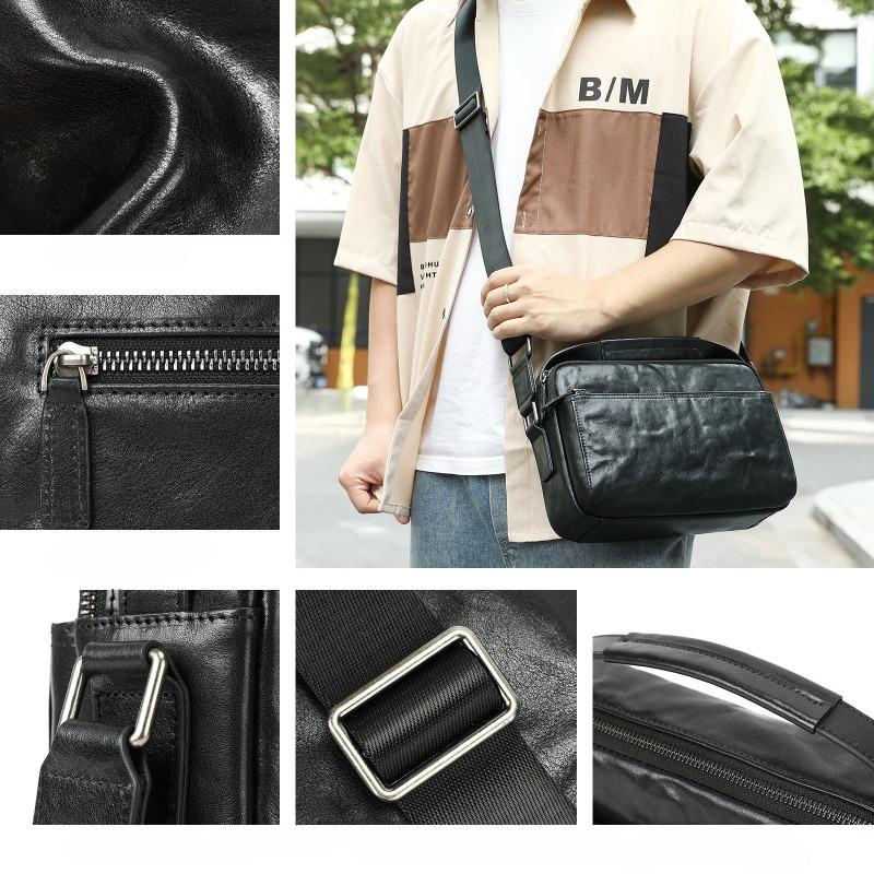 High-end Single-shoulder Bag, Horizontal Square Genuine Leather Crossbody Bag, Commuting Phone Bag