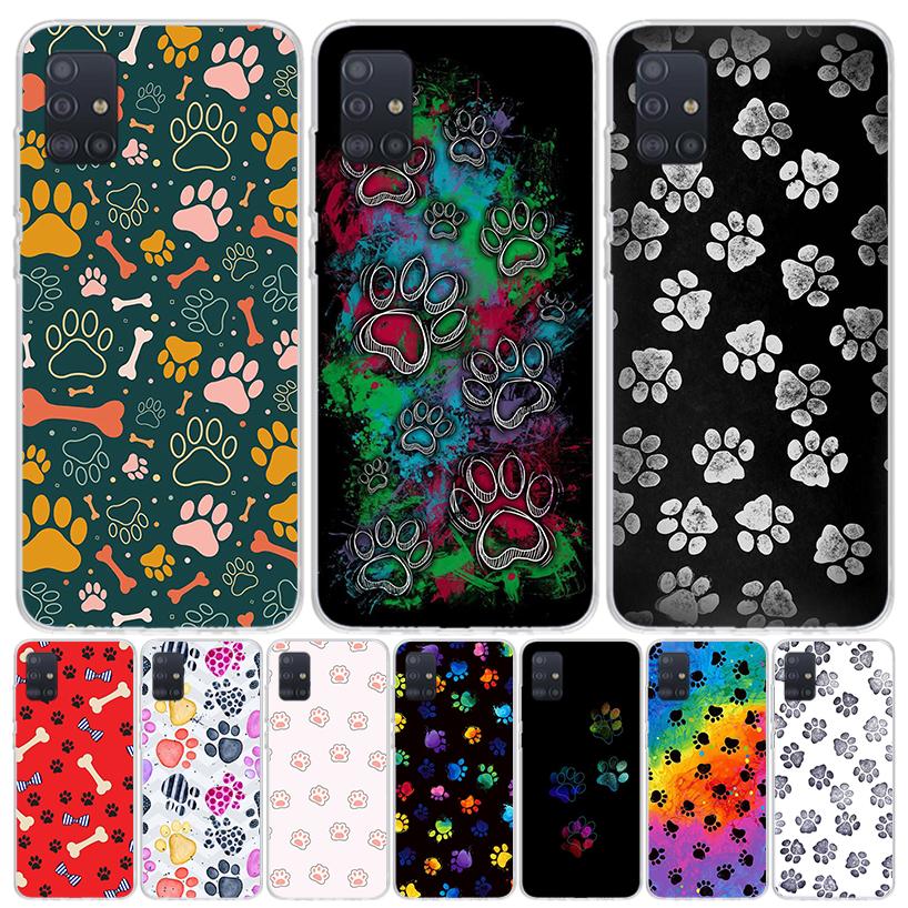 Cartoon Cute Dog Paws For Samsung Galaxy A52S A42 A32 A22 A12 A02S A51 A50S Phone Case A41 A31 A21S A30S A20S A20E A70 A71 A40 A