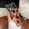Halloween Black Cat Pumpkin Bat Pattern Phone Case For iPhone 17 16 15 14 13 12 11 Pro Max 15 16 Plus 17Air Airbag Plating Cover