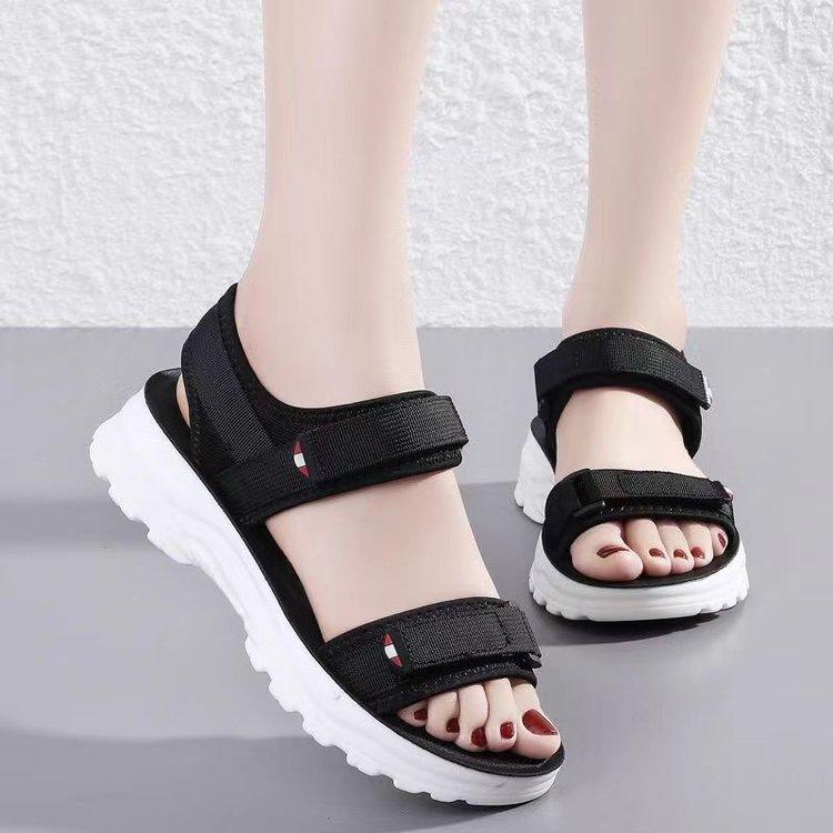 Velcro sports sandals summer new muffin platform student soft-soled beach shoes