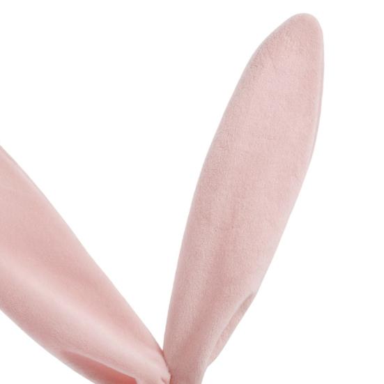 Easter Ornament Soft Pink Velvet Rabbit Ears Tree Topper with Spring Support Flexible Swinging Decoration