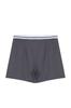 Women's Style Plus Size Anthracite Waist Belt Detailed Mini Striped Woven Shorts Skirt