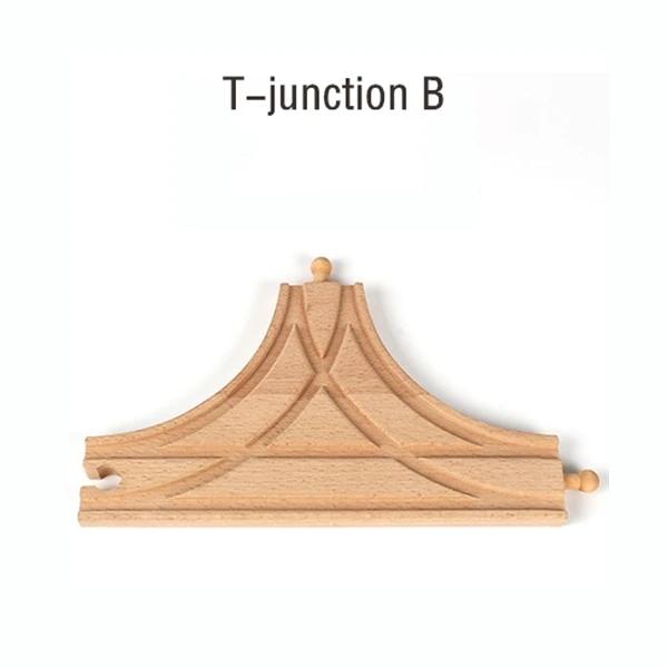 DIY Children Wooden Train Rail Track Accessories Toy Cross Track Railway Toys Compatible All Track for Kids Boys & Girls Gifts
