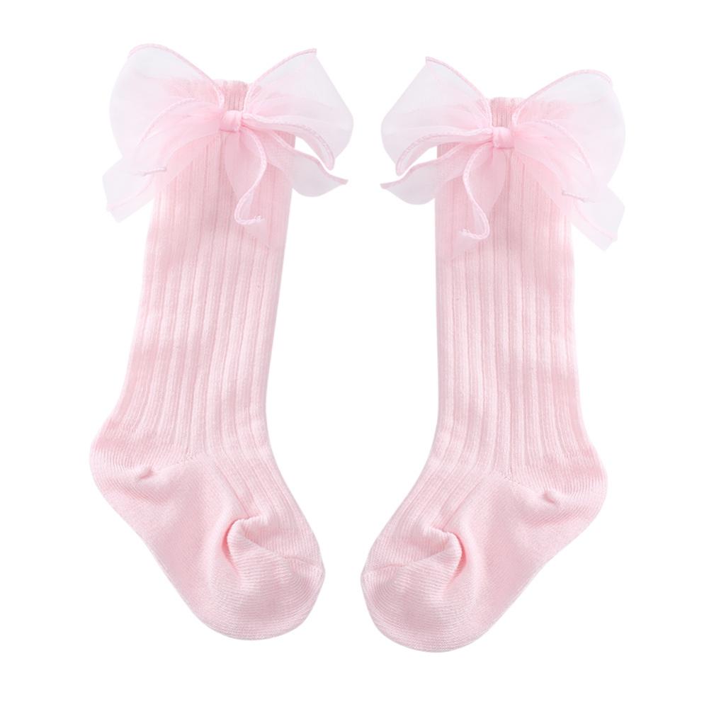 Baby Lace Bow Mid-Calf Socks Newborn Cotton Knitted Breathable Socks Baby Socks 0-3 Years Old