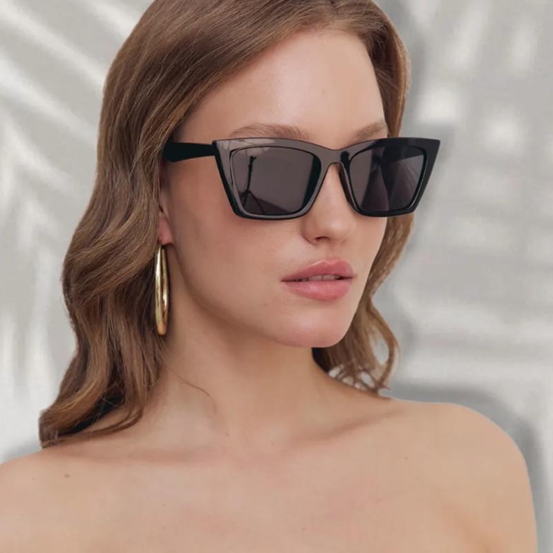Protective Glasses 2pcs Fashion Cat Eye Sunglasses Women Multi Color Frame Sun Glasses Female Simple Style UV400 Driving Eyewear