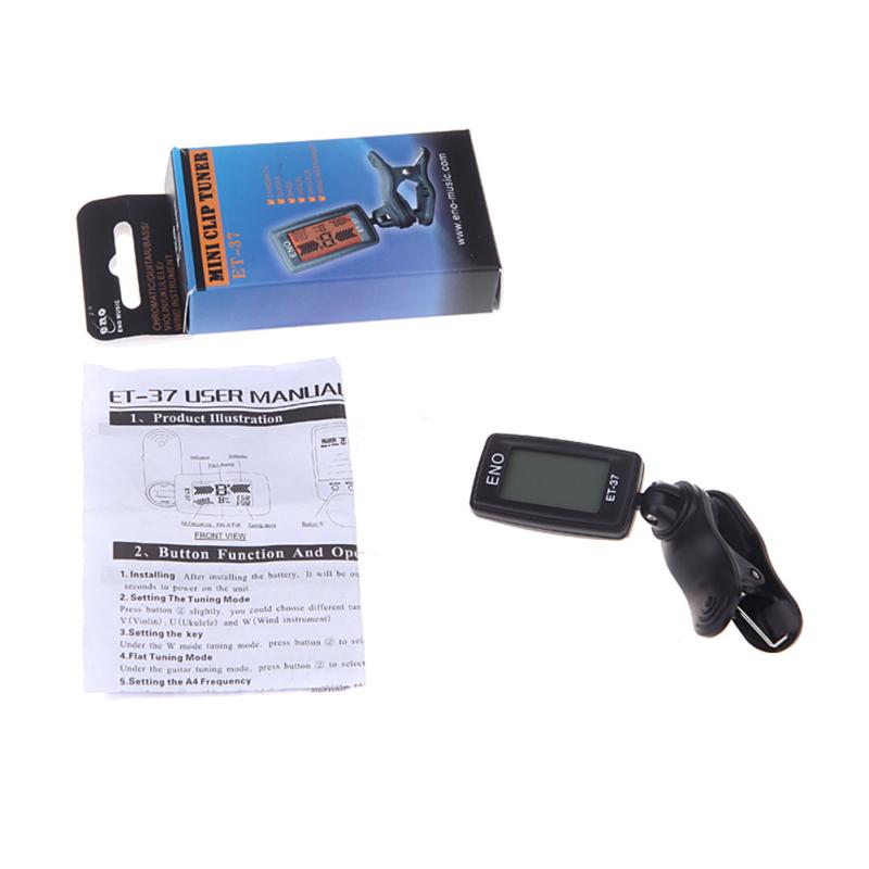 Accordatore per Chitarra Acustica ENO LCD Mini Accordatore a Clip per Chitarra Cromatica Basso Violino Ukulele