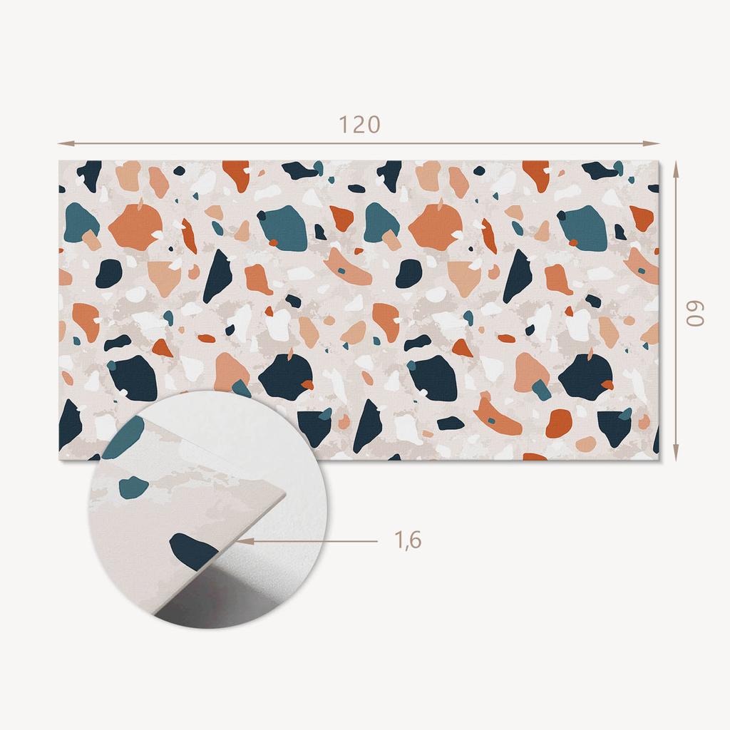 Panel Winylowy Samoprzylepny Z Nadrukiem Do Salonu 120X60 Cm Abstrakcyjny Wzór Kamieni