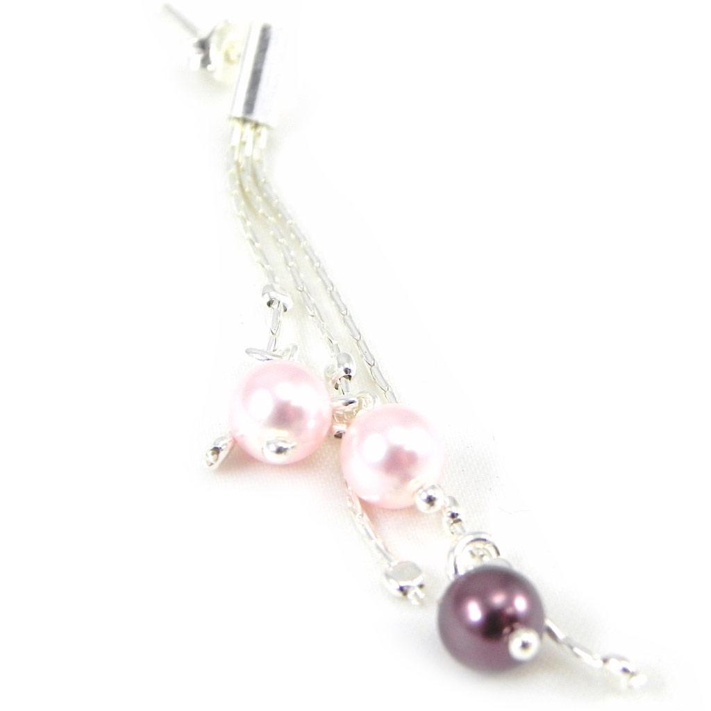 Les Trésors De Lily [G1947] - Boucles Argent 'Sissi' rose violet