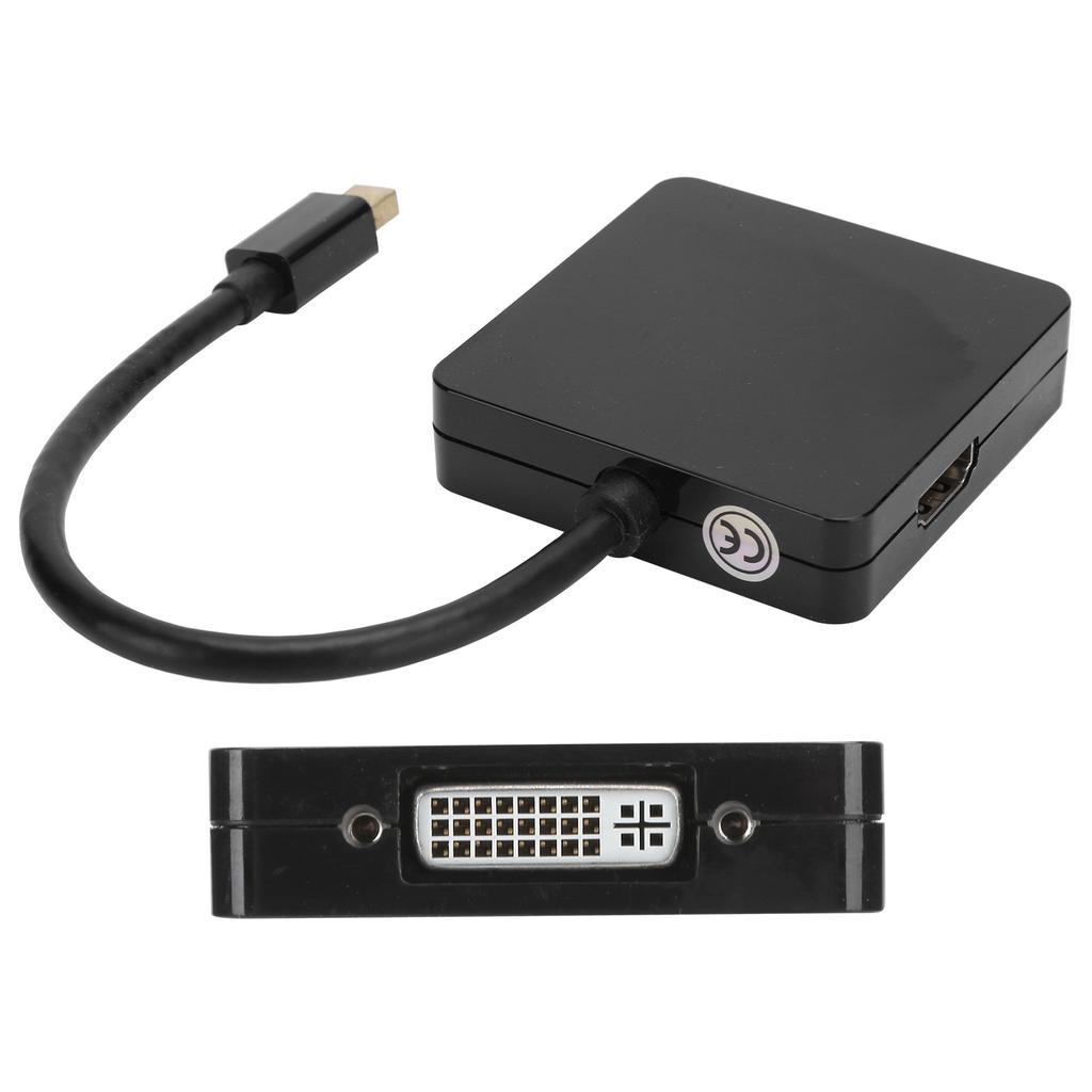 3-in-1 Adapter Mini DP to DP DVI HDMI 1080P High Definition Converter Cable for Computer TVBlack