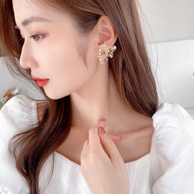Pendientes colgantes de mariposa de circonia cúbica colorida para mujer, joyería de marca llamativa, pendientes colgantes para fiesta de boda de lujo