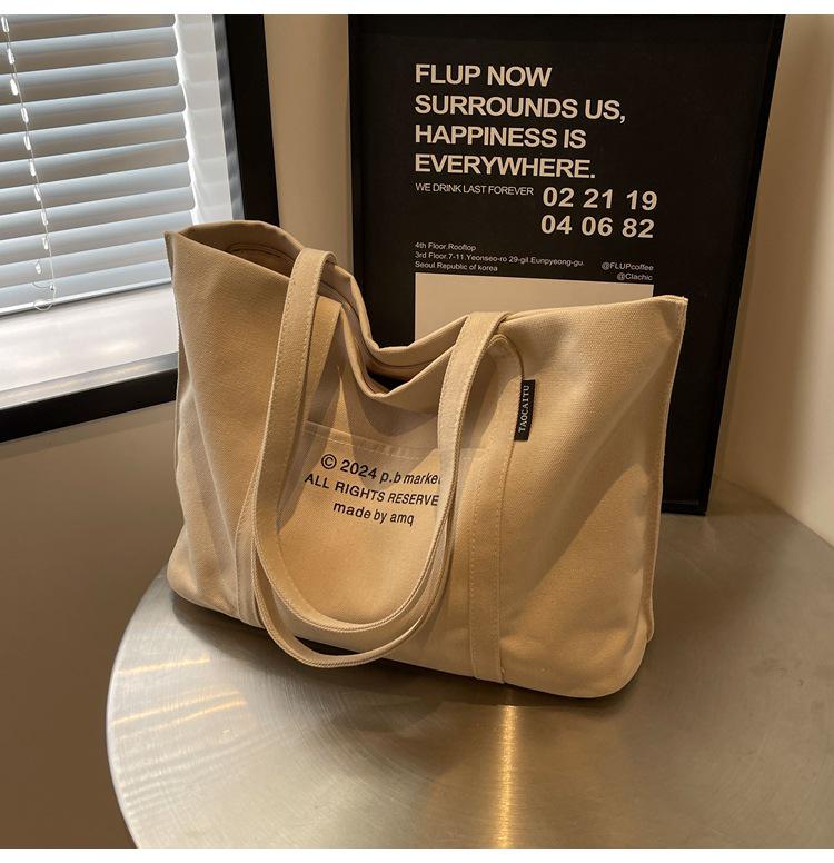 2025 Women's Large Capacity Canvas Tote: Versatile Summer Shoulder Bag for College Commute