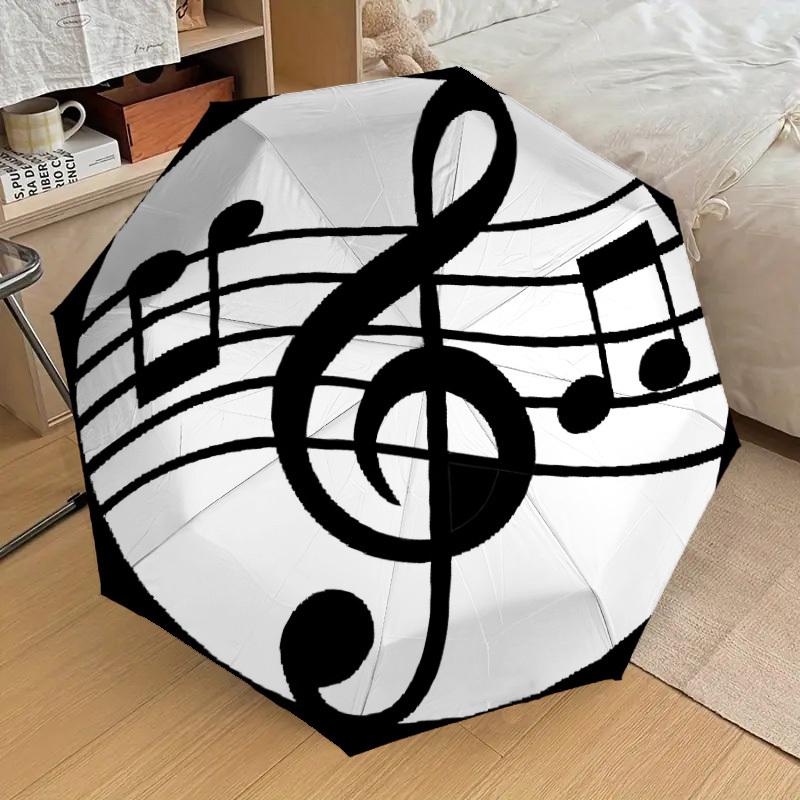 1PC music note Umbrella-8-Rib Reinforced, Automatic Open, Lightweight & Durable, Cute Fashion Accessory for Outdoor-P2700