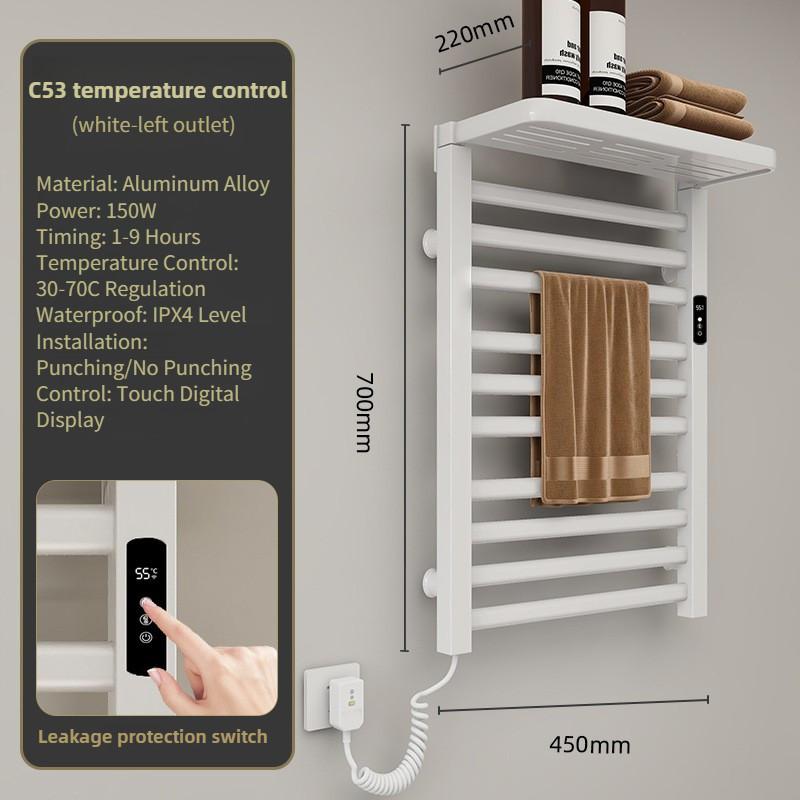 Household Intelligent Constant Temperature Drying Bathroom Towel Bar Touch Control Storage Rack Electric Towel Rack