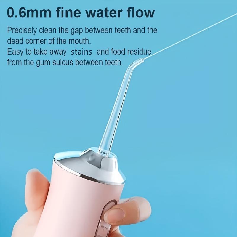 1PACK Cordless Electric Water Floss Kit with 4 Nozzles - 360 ° Rotatable Nozzle, USB Charging for Daily Dental Care and Gum Cleaning