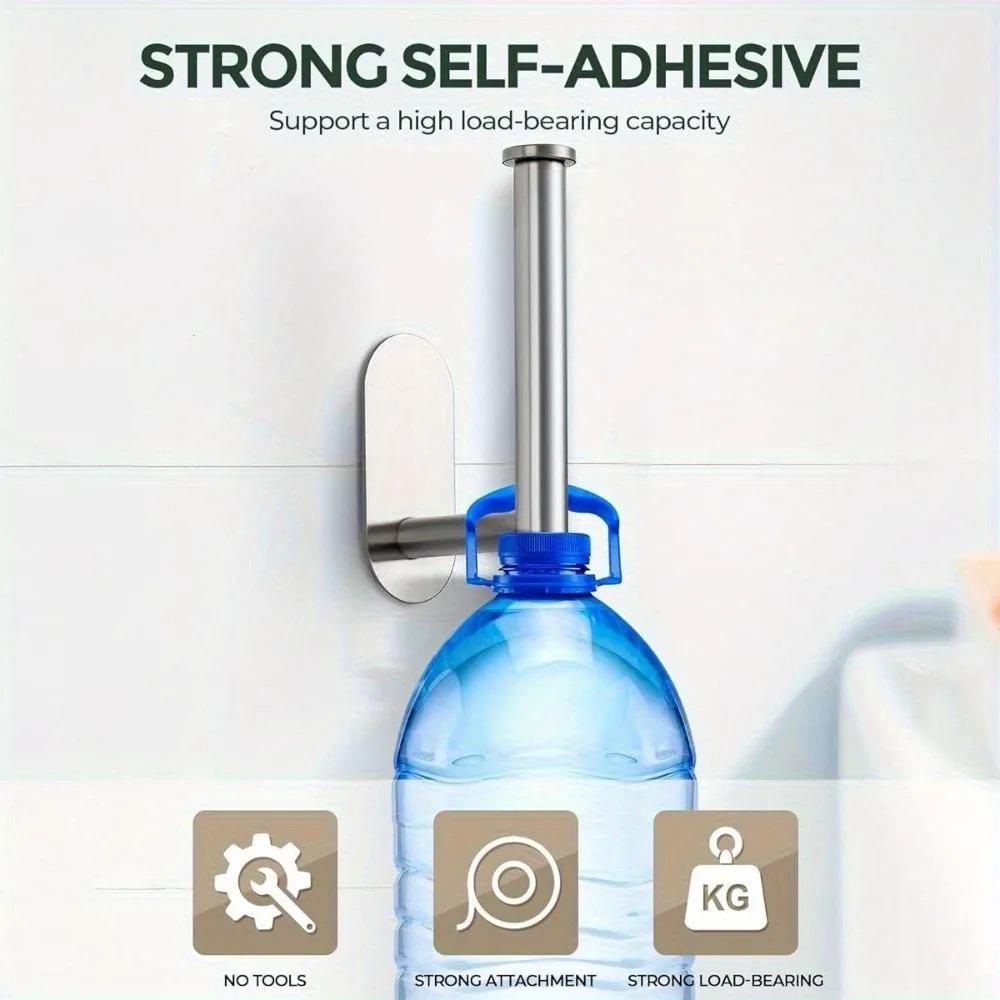 No Drill Stainless Steel Toilet Paper Holder Strong Adhesive Wall Mount Rustproof Bathroom Tissue Roll Dispenser Space Saving