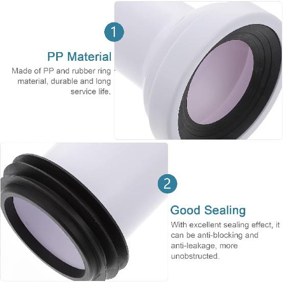 Toilet Drain Pipe Adapter, Plastic Toilet Sewer Drain Pipe Installation Seal Accessories Connector, Toilet Straight Pipe Shifter Toilet Connecting