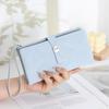 New women's long wallet, two fold, simple buckle solid color multi card handheld phone bag, zipper portable