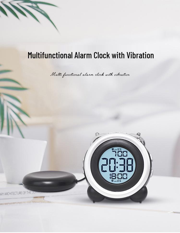 Multifunctional Loud Ringtone Alarm Clock with Vibration for Bedside - Model GH1101.
